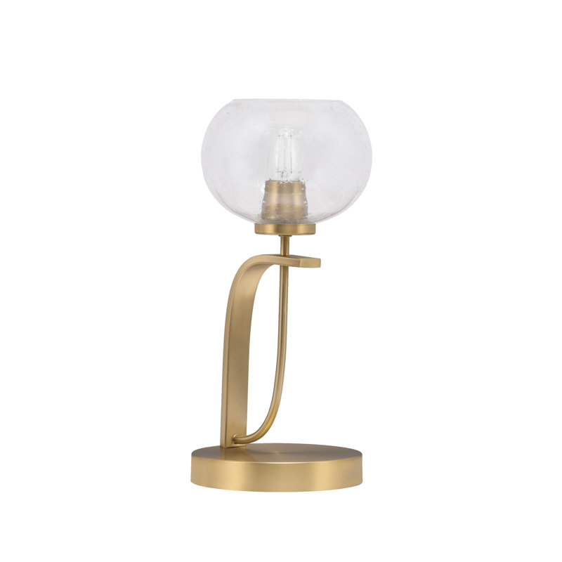 Lampe d'appoint Cavella illustrée d'un verre à bulles transparent de 7 po, Laiton New Age
