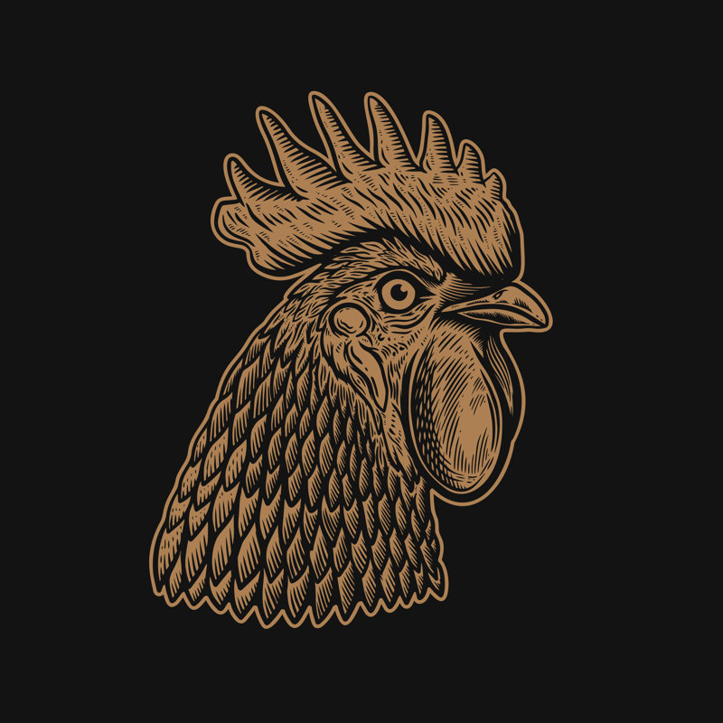 Head of rooster 1 Piece Wrapped Canvas Wall Art, 91cm H x 91cm W x 3.8 cm D