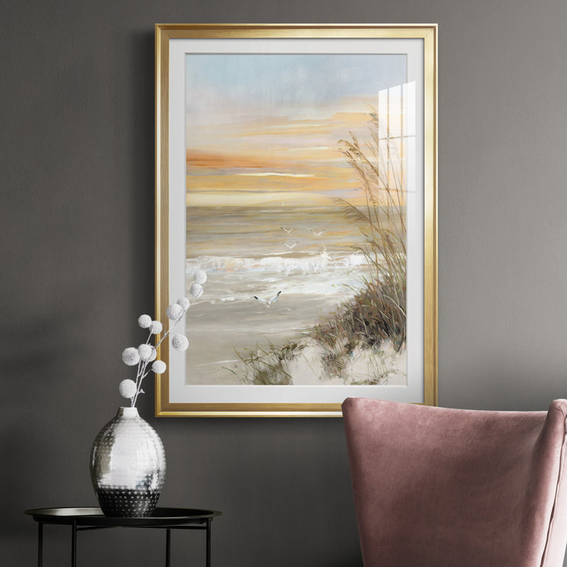 " Summer Solstice ", Gold Framed Paper, 42.5" H x 30.5" W x 1.5" D, White Mat