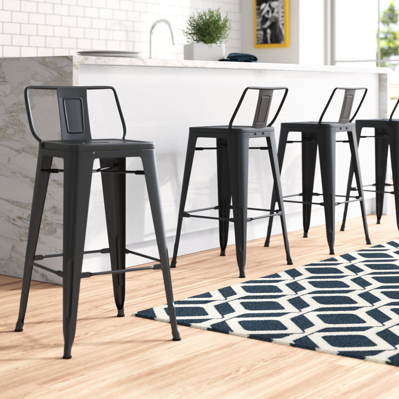 Devan Counter Stool, Black, Counter Stool (24" Seat Height)