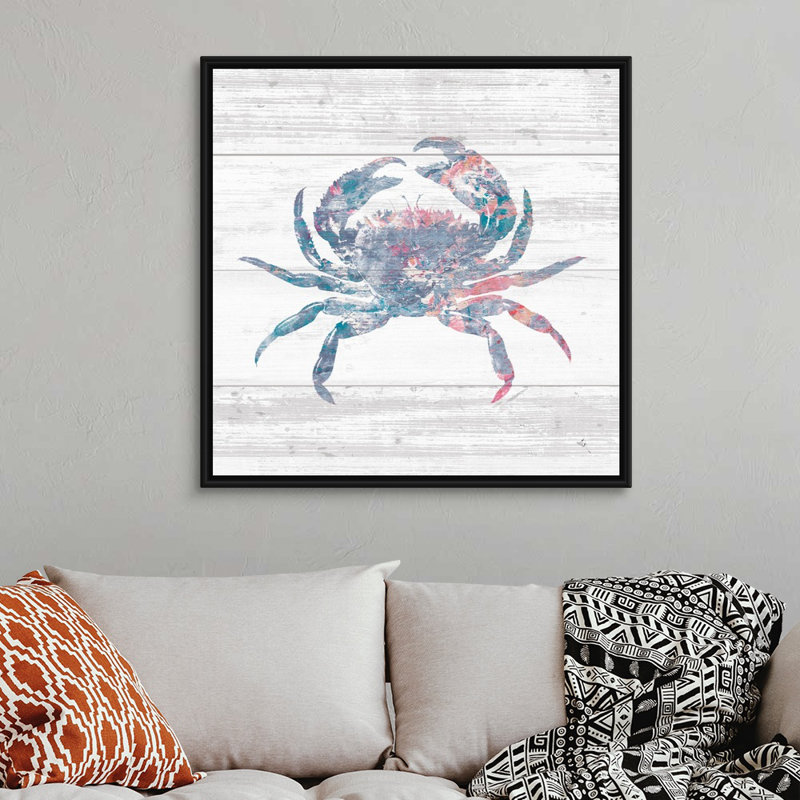 «Ocean Life I», art mural sur toile, H 38 po x l 38 po x P 2 po, Cadre noir