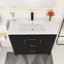 Meuble-lavabo sur pied 36 po avec lavabo en céramique-468105573