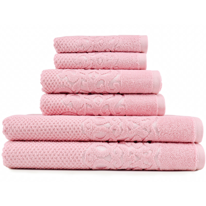 Travers 6 Piece Turkish Cotton Towel Set, Rose