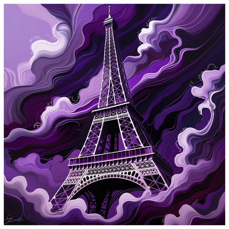 Coussin Tour Eiffel, coussins double face Architecture, 16 x 16 inches