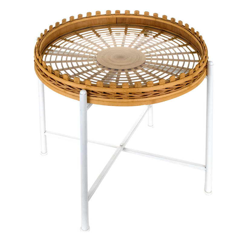 Haffey Tray Top Cross Legs End Table