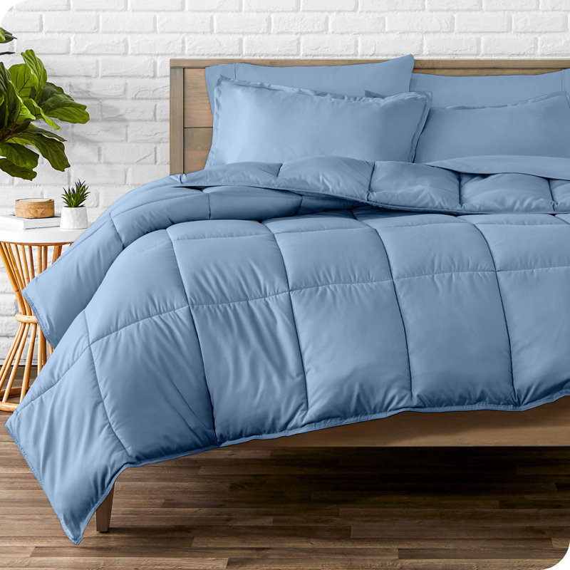 Microfiber Bed-In-A-Bag, Coronet Blue/Coronet Blue, Full Comforter + 6 Additional Pieces