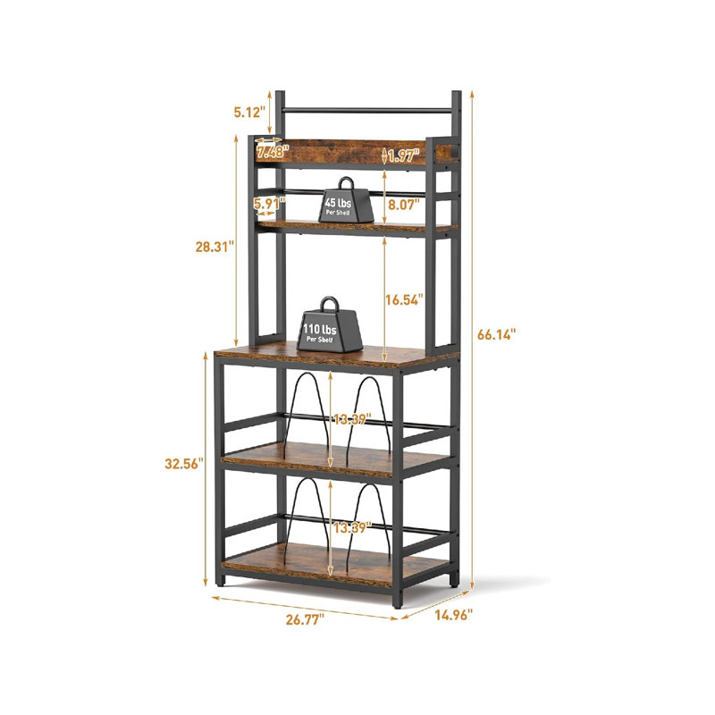 168cm H Media Shelves