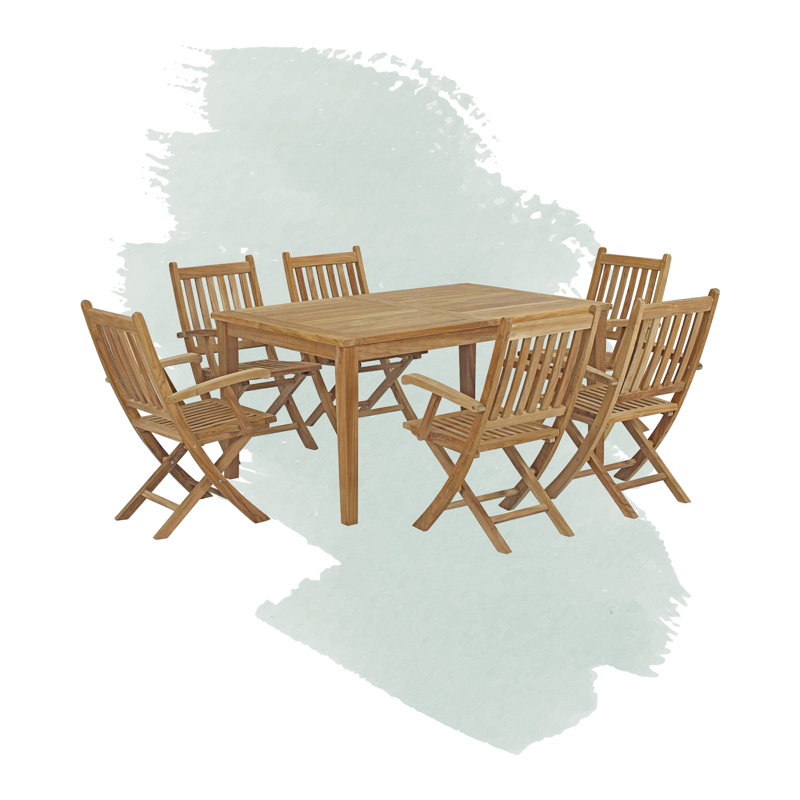 Ensemble repas d'extérieur 7 pièces Marina, (L 60 po x l 40 po x H 29,5 po)
