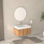 Meuble-lavabo mural de 30 po avec lavabo, armoire de salle de bain flottante murale avec finition en contreplaqué intégré de conception minimaliste moderne pour salle de bain compacte couleur acacia