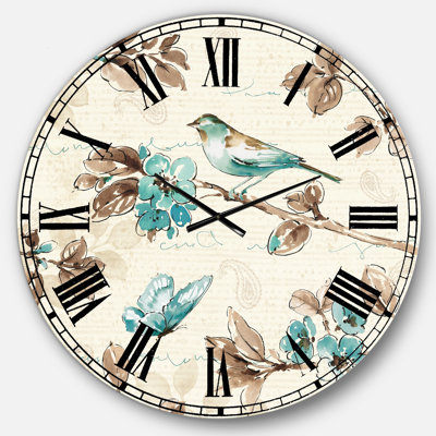 Beige Bird Wings - Traditional wall clock