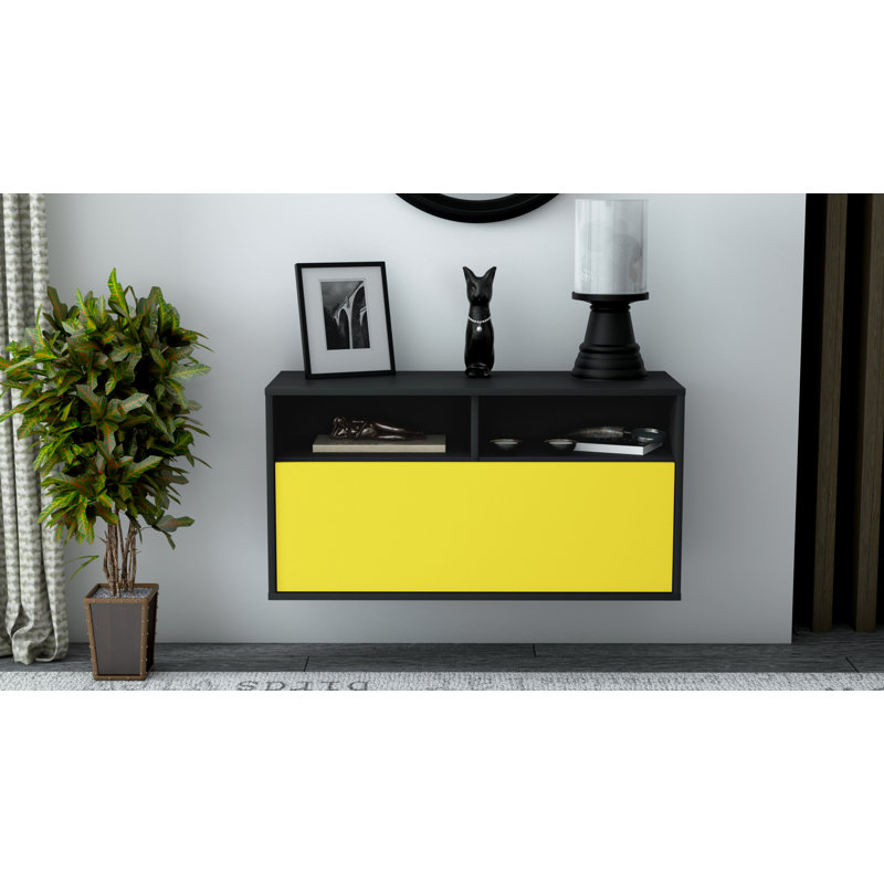 Loyne TV Stand, Black/Yellow