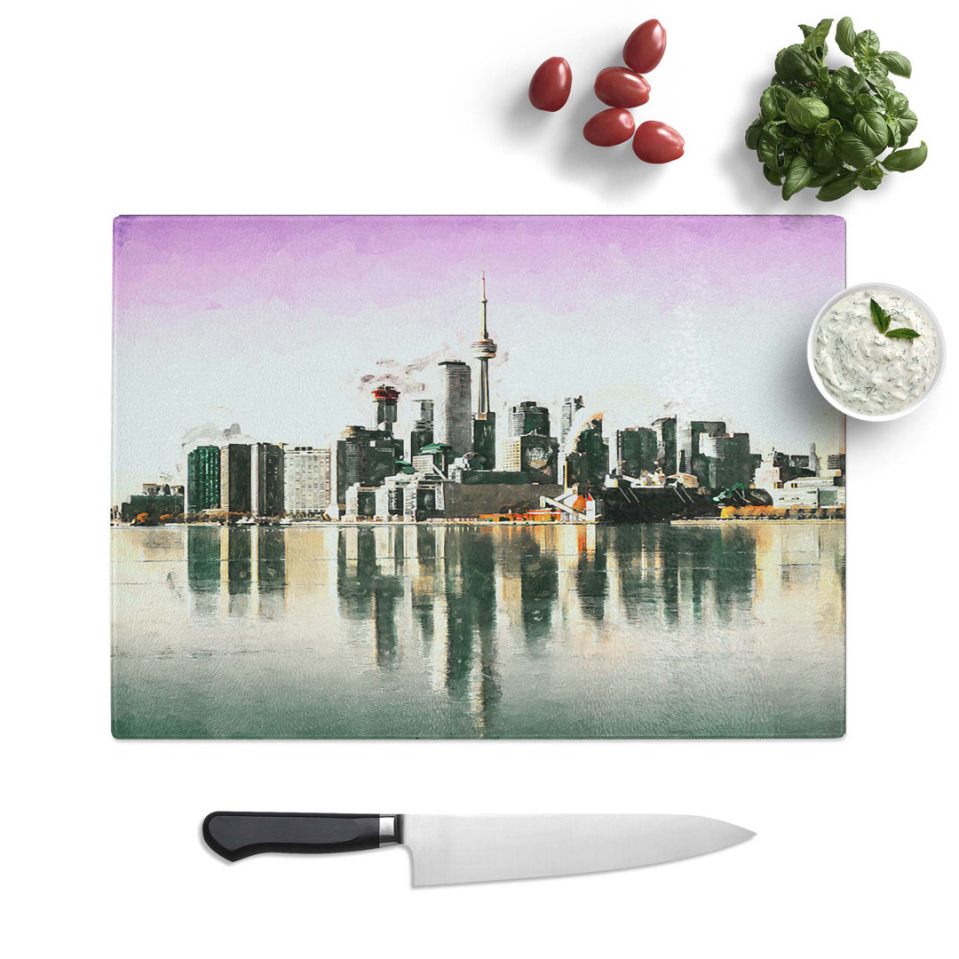 Tempered Glass Skyline of Toronto in Canada Chopping Board