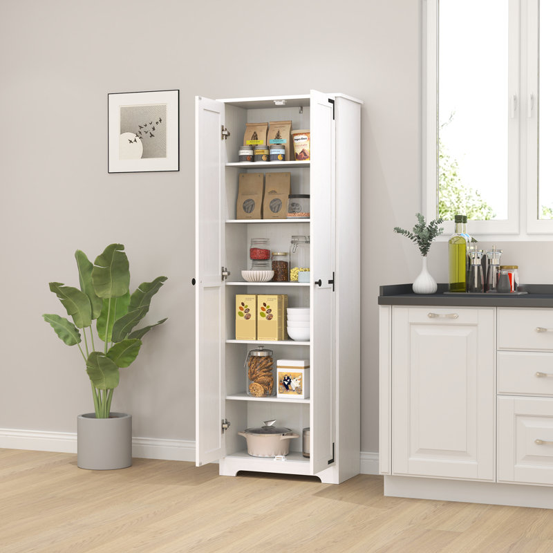 Armoire de rangement 67 po Farmhouse, Blanc patiné