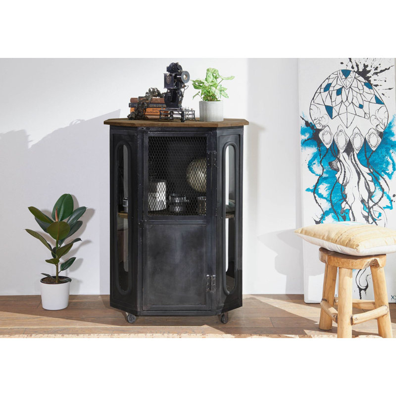 Display Cabinet, Brown Lacquered