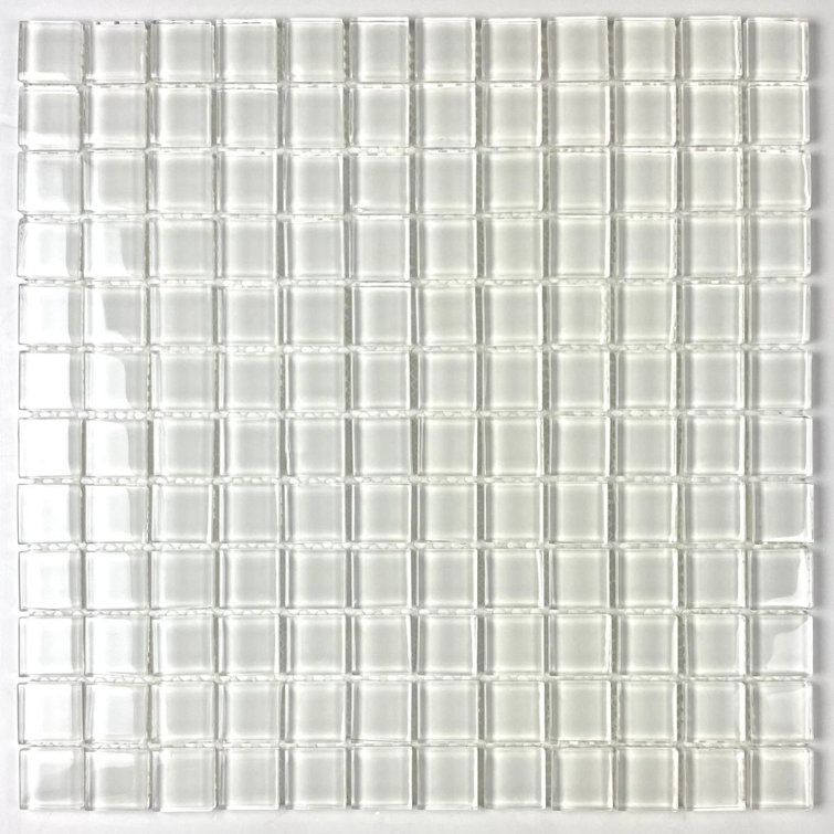 Metro 1 in. x 1 in. Glass Straight Edge Square Mosaic Wall Pool & Floor Tile
