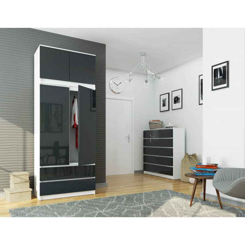 Alexiyana 2 - Door Rectangle Accent Cabinet, White/Graphite