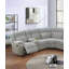 Canapé modulaire avec porte-gobelet console 3 pièces couleur frêne rembourré en velours de velours côtelé de salon inclinable