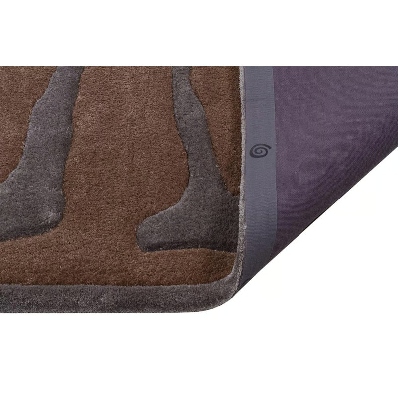 Tapis touffeté à motif de rayures de couleur gris et spécial en viscose tissé à la machine, Rectangle 2 pi 11 po x 4 pi 11 po
