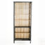 Vitrine H Mid-Century moderne avec portes en verre, grain de bois de frêne naturel, pour les couloirs, le salon, la cuisine et le bureau