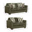 Ensemble de canapé de salon et causeuse Roundhill Furniture Marvella avec revêtement en chenille Mosswood et coussins décoratifs texturés