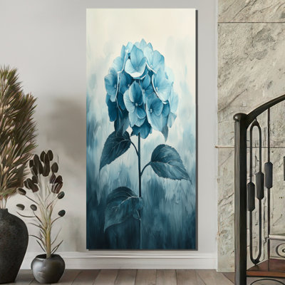 Bleu sarcelle hortensia dans un champ monochrome - hortensia art mural