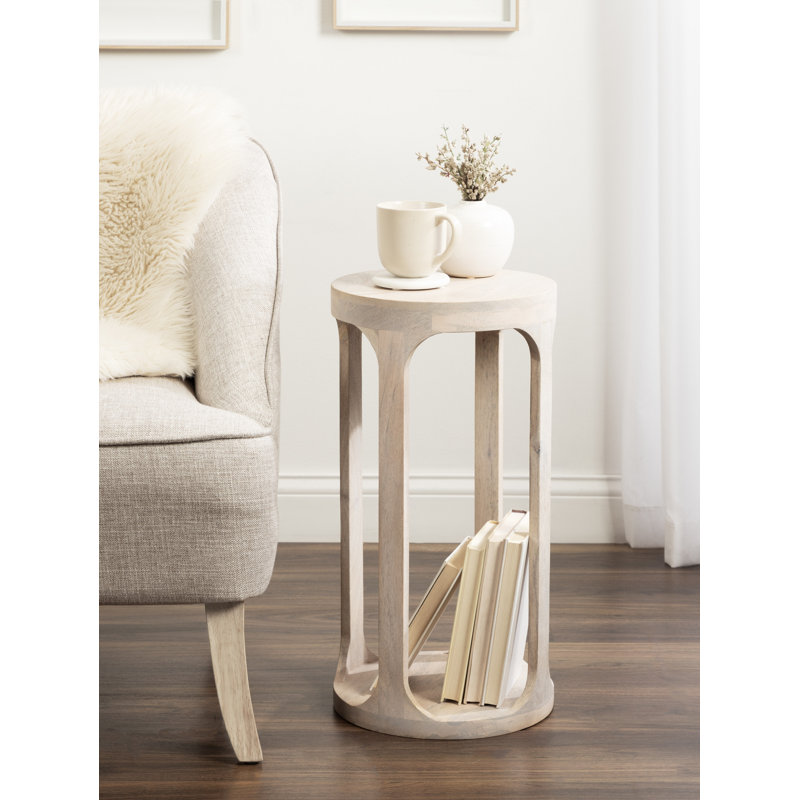 Chewelah Solid Wood End Table, White, 23" H x 12" W x 12" D