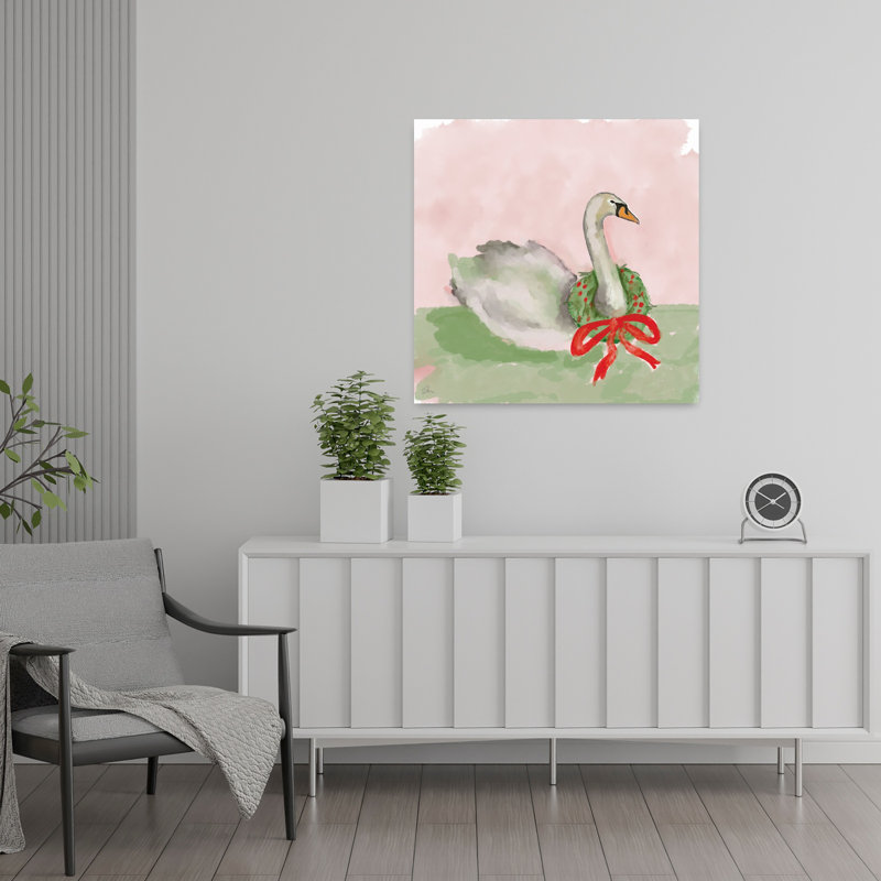 «The Swan's Gift», art mural automne contemporain abstrait rustique, 24" H x 24" W