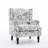 Duward Plants Blue Floral Upholstered Wingback Accent Chair with Nailhead Trim-2107358655