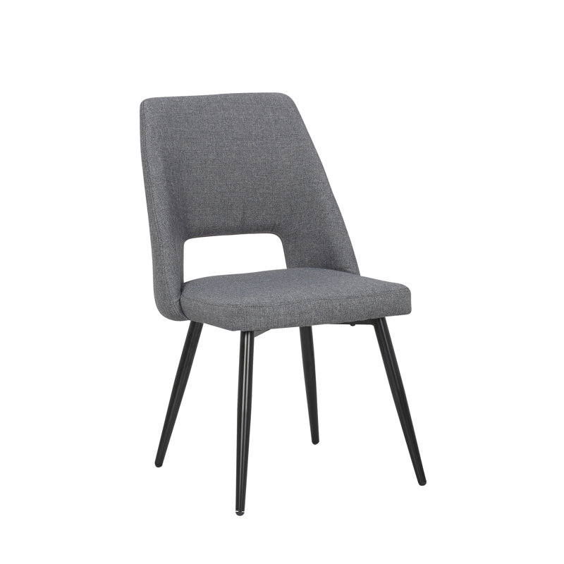 Alizai 18.5'' H Linen Upholstered Side Chair, Dark Gray