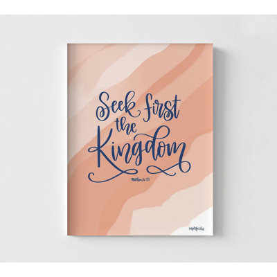 «Seek First The Kingdom», affiche de Matthew 6: 33, encadré, verset biblique, impression de verset de la Bible