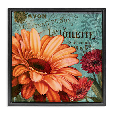 «Daisies with Antique French Backdrop», art mural encadré sur toile flottante par Art Licensing Studio WRP-1121
