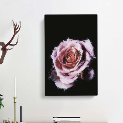 The Pale Purple Rose In Abstract - Wrapped Canvas Print