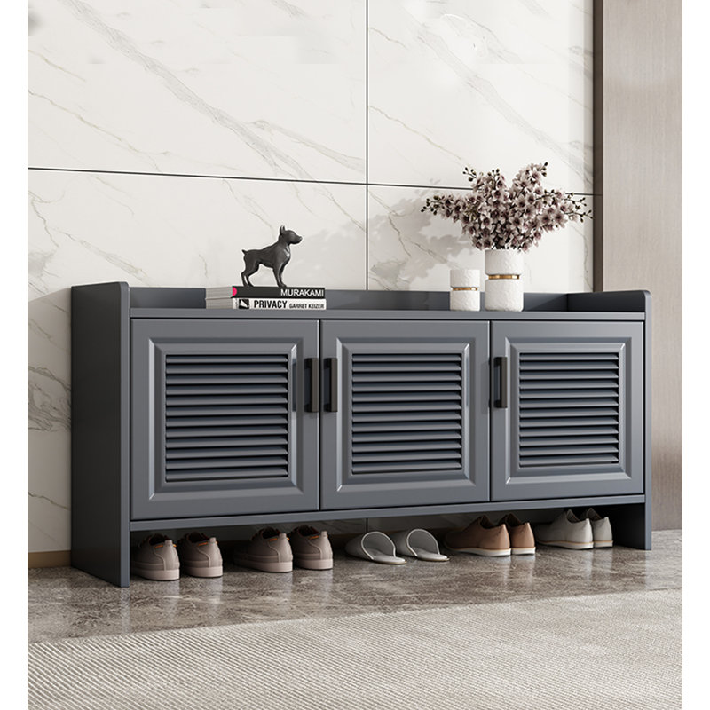 Banc de rangement moderne pour chaussures en alliage d'aluminium, Gris