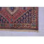 Tapis en laine rouge/bleu/beige 3 pi 3 po x 4 pi 11 po one-of-kind-noué la main