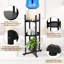 Support pour distributeur d'eau 5 gallons Support d'eau robuste avec 2 tablettes rondes, noir-1861823389