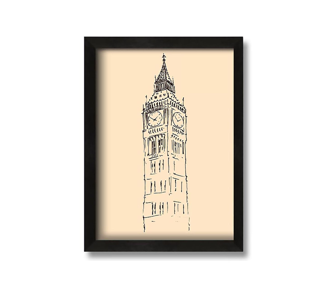 Gerahmtes Leinwandbild Big Ben Sketch 1