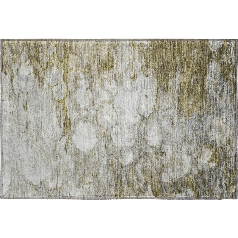 Premium Machine Washable Prisco Brown Rug, Rectangle 1'8" x 2'6"
