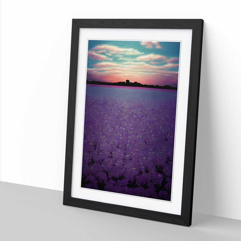 FRM-V0523-259X Bluebell Field View - Single Picture Frame Print, 64cm H x 46cm W x 2cm D, Black Framed