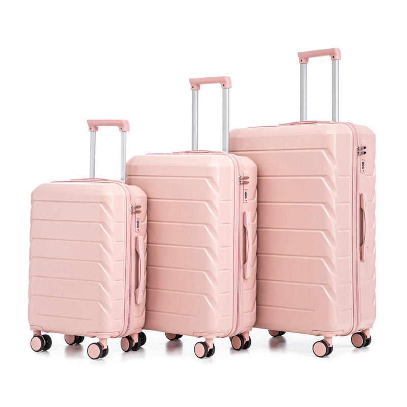 20 "/ 24" / 28 "3 pièces / ensemble en valise à roulettes en ABS, couleur assortie, avec serrure à combinaison