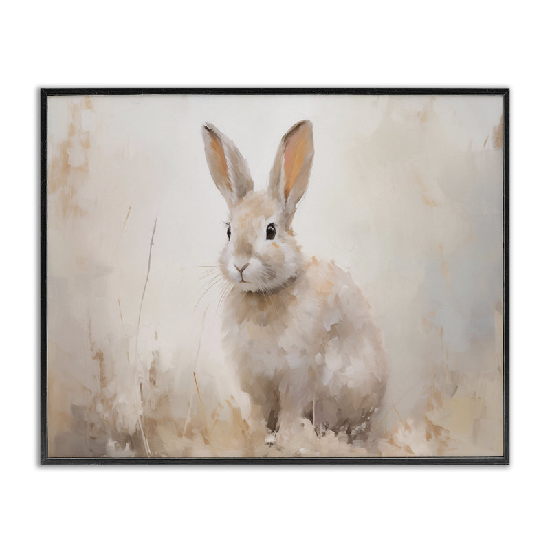 Giclée de lapin brun brossé par Arlington Prints, H 11 po x l 14 po, Giclée encadrée noir minuit