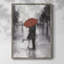Caught in the Rain Framed Print - Solid Wood