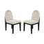 Table de salle à manger de style traditionnel et 6 chaises d'appoint en tissu blanc