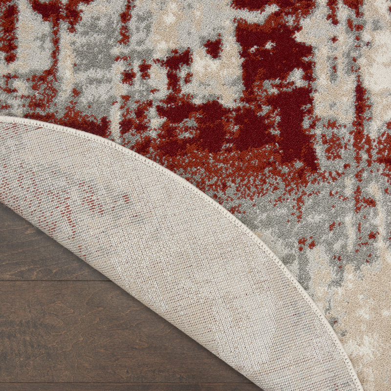 Heeter Abstract Indoor Rug, Round 3'10"