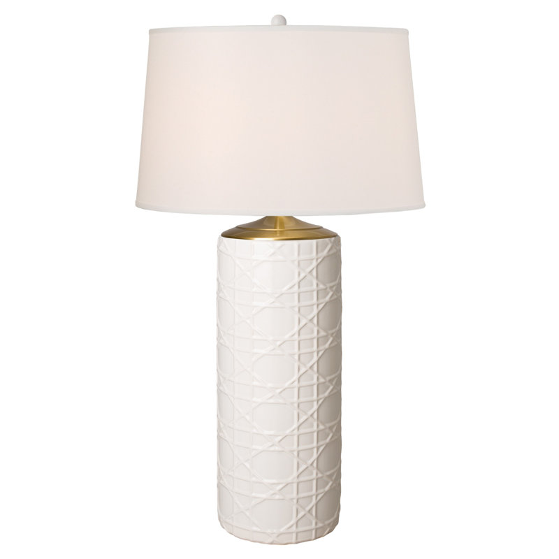 Balakrishna Ceramic Table Lamp, White, White