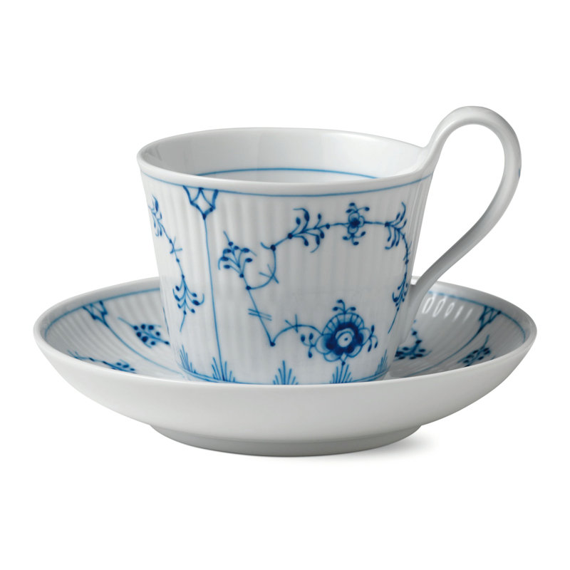 Royal Copenhagen Fluted Plain Tea Cup & Saucer