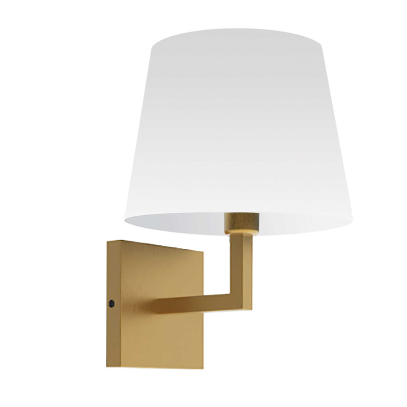Applique murale articulée 1 lumière Vandemark, Laiton vieilli, Blanc