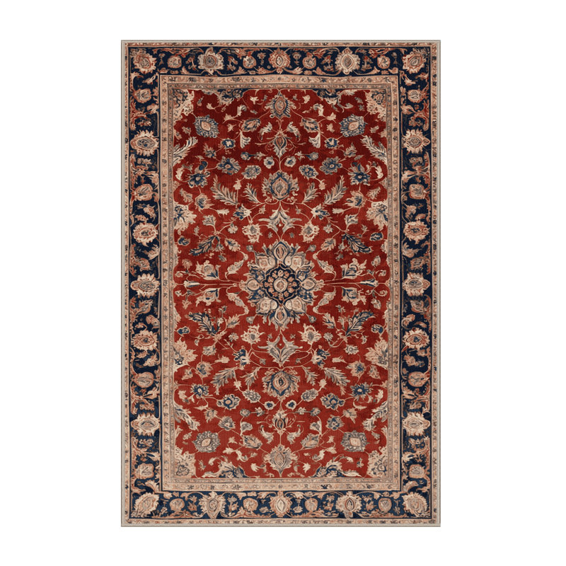 Machine Washable Persian Brown Area Rug, Rectangle 7' x 10'