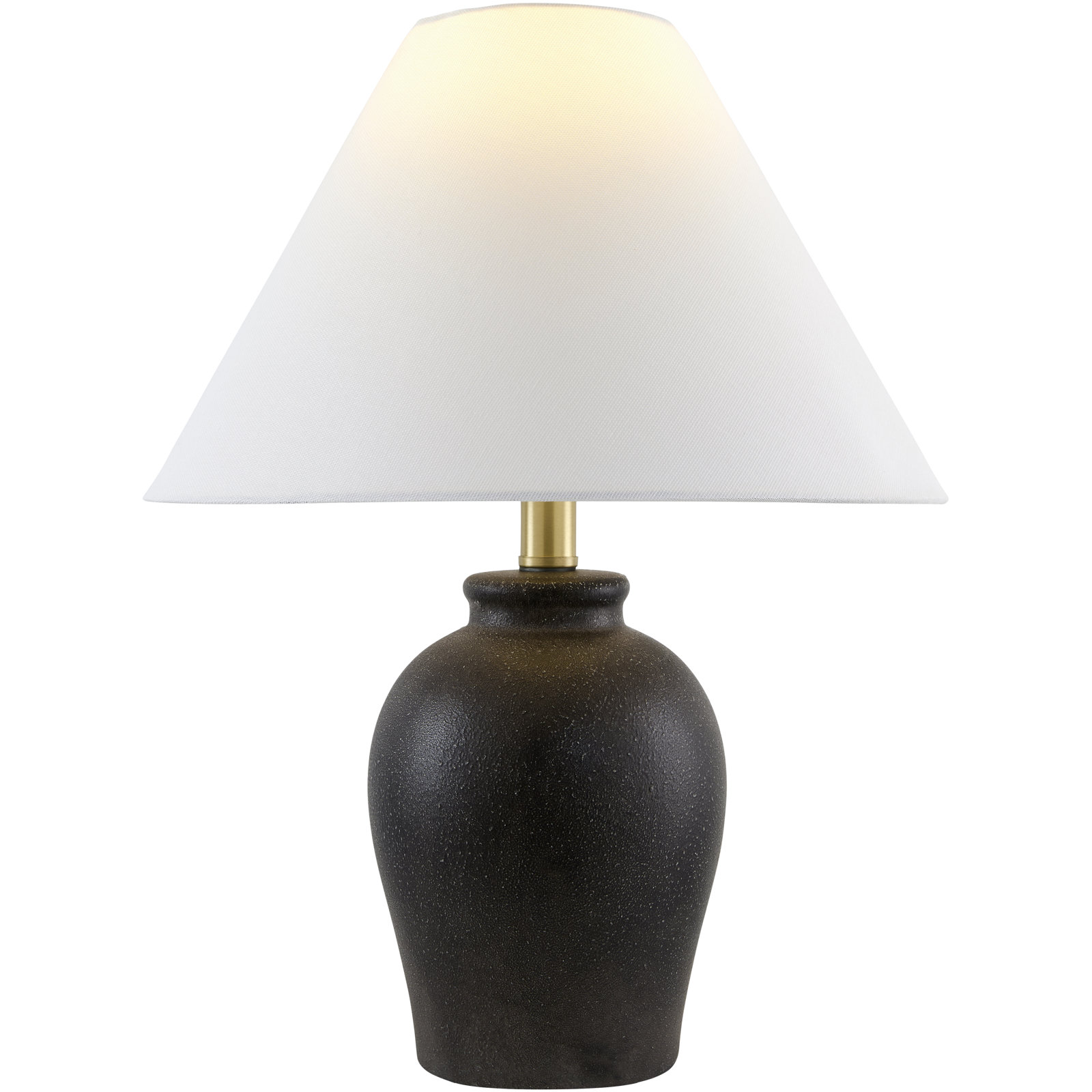  Chemise 19" Ceramic Table Lamp, Black, White, Linen