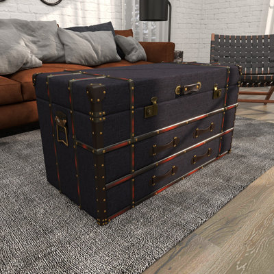 2 Drawer Living Room Coffee Table with Buckle Hinged Top