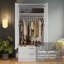 Armoire de rangement à 2 portes et 2 tiroirs Latitude Run® avec tablette et espace de suspension Armoire en bois L 31 po-106503754